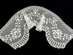 Crochet lace shelf strip, shelf strip or stained glass curtain 118 x 25-31 cm