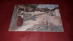 Antik  1920. képeslap Bihari Sándor (1855 - 1906)  : Elhagyatva festményével a képek szerint