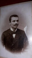 Antique cc.1920 Thick cardboard art photo male portrait imre plohn h.M. Market workshop according to pictures