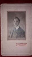 Antique male portrait on thick cardboard art photo József Szatka from Hollósi 18 x 11 cm according to the pictures