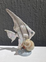 Gyöngyház mázas Drasche porcelán hal szobor - 51123