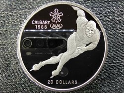 Kanada Téli olimpia Calgary gyorskorcsolya .925 ezüst 20 Dollár 1985 PP (id46486)