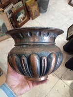 Italian marked copper alloy vase, 17 cm high.