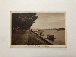 Paks. Erzsébet promenade with the swimming pool, ignác rosenbaum postcard