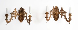 Pair of gilded bronze wall brackets
