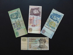 4 darab forint bankjegy LOT !!! 200 - 500 - 1000 - 2000 forint