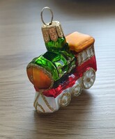 Karácsonyfadísz- mozdony, vonat üveg retro dísz