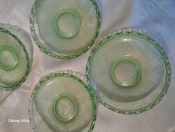 Zöld áttörést szélű  tányér 4 darab