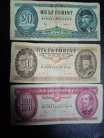 3 pieces of old paper money