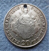 Silver 20 kraj czar v. Ferdinand 1840 hole t1-2