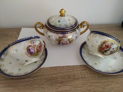 Hollóházi Pirken Hammer Tea Cup Set 2pcs + Sugar Container