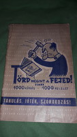 1958. János Székely: break your head again! Another 1000 questions - 1000 answers book according to the pictures