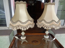 Pair of onyx-copper lamps