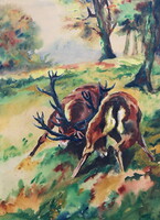 Fighting Stags by Zoltán Nagy
