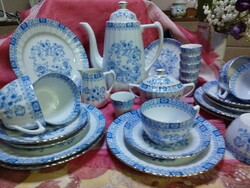 China Blau (kínai kék) mintás 6 személyes porcelán reggeliző készlet