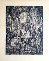 Szabó Vladimir - Mesél a könyv 40 x 30 cm rézkarc, papír