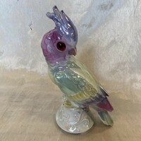 Antik porcelán papagáj lámpatest