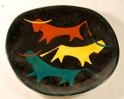 Art deco glazed ceramic wall plate 330