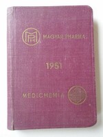 D195313 medical pocket book Hungarian pharma 1951 medical preparations and appointment calendar