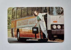 Card calendar cooptourist 1983 - bus - lady