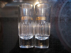 Retro Ramazzotti calibrated brandy, liqueur glass with a pair of gold inscriptions