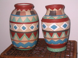 South American, internally glazed clay vases
