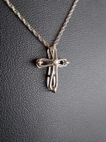 90T. From HUF 1 925 silver 1.92g necklace with 0.02Ct brilliant 1.6cm x 1.1cm cross new price $150
