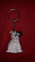 Retro flea market bazaar dog figure with bulging eyes key ring as shown in the pictures