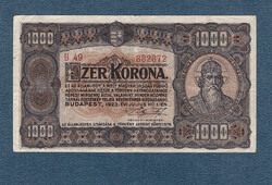1000 Korona 1923 Nyomdahely nélkül ( 100 Éves )