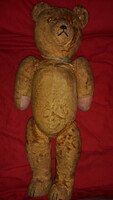 Antik 1950 -s évek szalmával és afrikkal kitömött TEDDY maci 55 cm mindene mozog képek szerint