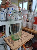 Green colored 23.5 Cm high glass vase vase nostalgia glass