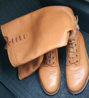 Mustard-colored traditional women's riding boots
