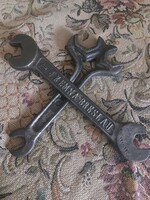Wrench with J. Kemna breslau inscription, plus an old key.
