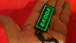 Retro traffic shop Skoda car plastic key holder, double-sided, as shown in the pictures