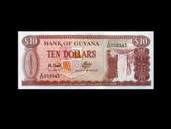 Unc - $10 - Guyana - 1992 interesting, special!