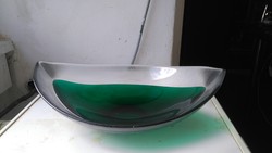 SÚLYOS NAGY 37 cm es üveg ASZTAL KÖZÉP -- KINÁLÓ -MODERN-nyilván skandináv