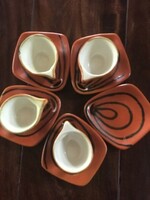 Real retro, ceramic coffee cup with plate 4 pcs
