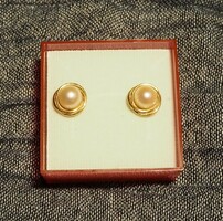 18K gold earrings - with freshwater cultured pearls