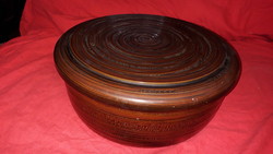 Old rare circle-shaped swirl pattern oriental unused ornament lacquer box 30 x 14 cm as shown in the pictures