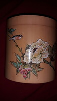 Gyönyörű kínai lakkfa kézzel festett jelenetes keleti kör dísz doboz 15 x 11 cm képek szerint