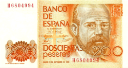 Spain 200 pesetas 1980 oz