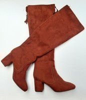 New! H&m women's 38 rust brown suede knee boots