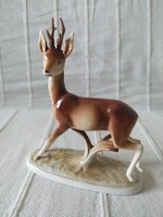 Royal dux: stag standing, rarer figure, flawless, marked, 16 cm
