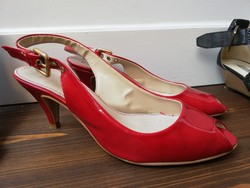 Zara 36 red patent stiletto sandals, worn a few times