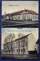 Földeák -Községháza és Iskola ;Miasszonyunk irgalmas rendi zárda 2 fotós osztott képeslap 193?