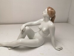 Hollóházi ülő női akt szobor - 50143