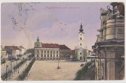 Nagykanizsa, Deák Ferencz-tér. Vasúti-tőzsde, 1914 (?) Postán futott