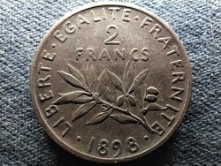 Franciaország Harmadik Köztársaság .835 ezüst 2 frank 1898 (id69656)