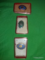 Badges for the 10 - 20 - 30 years of service of the Hungarian state railways with a box according to pictures