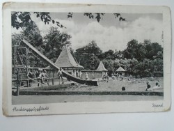 D195397 old postcard Harkány Harkánygyógyfürdő - beach 1939